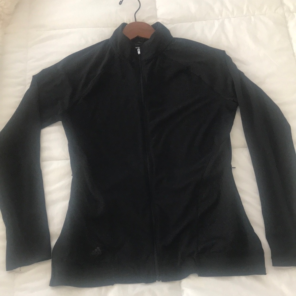 Adidas size med black thin zip up jacket/sweater 10/10 condition